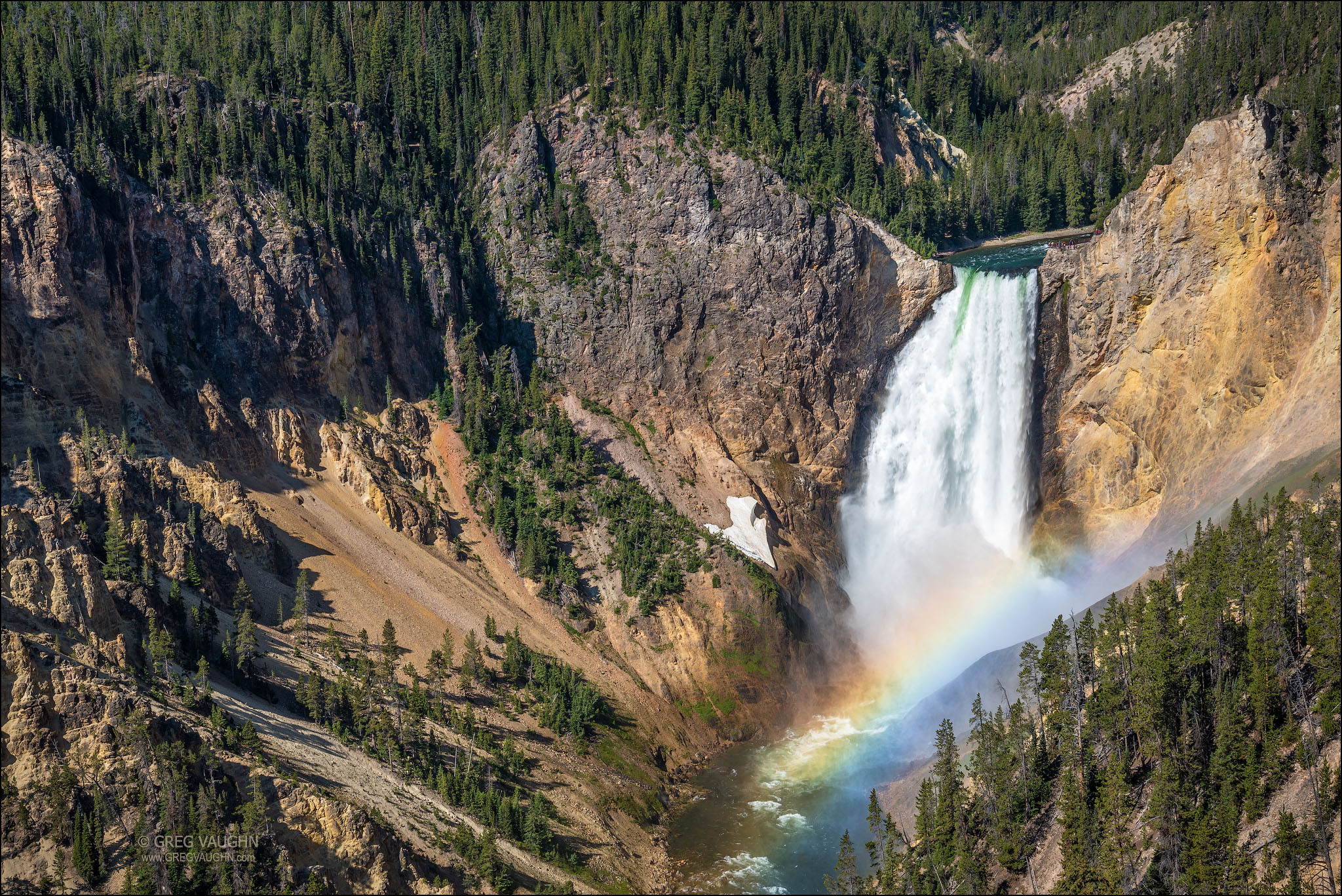 Lower Falls of the Yellowstone River from Lookout Point in Yellowstone ...